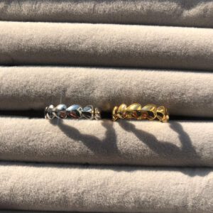 kleine hartjes ring goud/zilver RVS